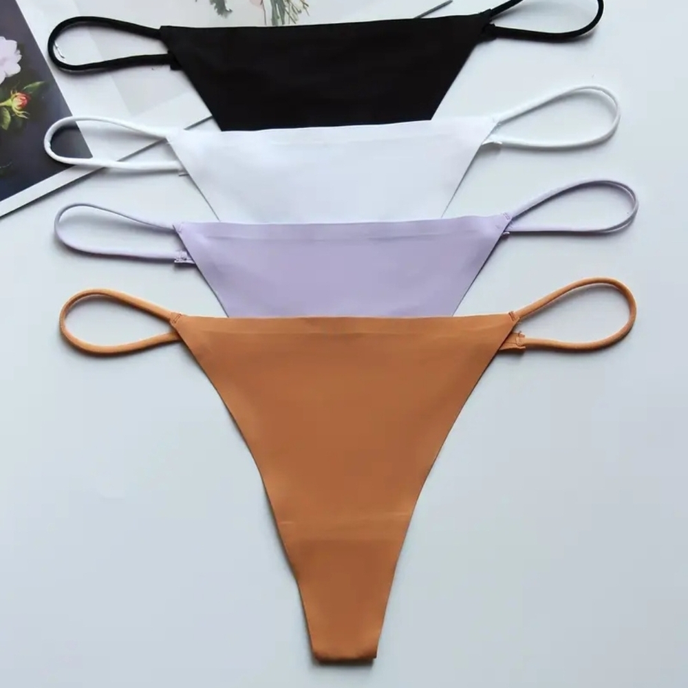 Set of Four Thong Panties, Randomly Colors/ 4 For $14